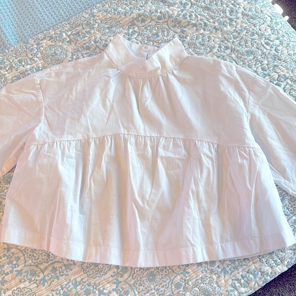 Everlane The Tiered Mockneck White Top Small - Picture 7 of 10